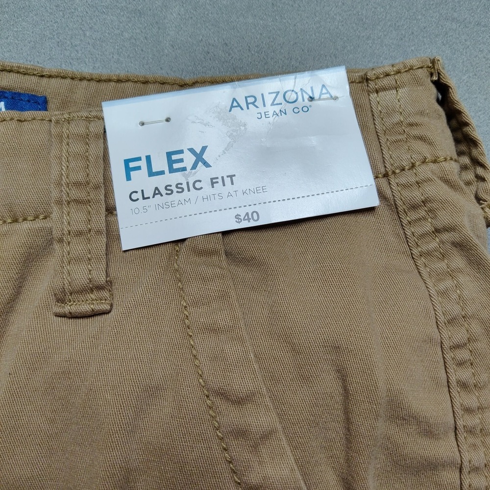 Arizona Jeans Mens 28 Classic Fit Otter Brown Flex 10" Cargo Shorts NEW - Picture 9 of 10
